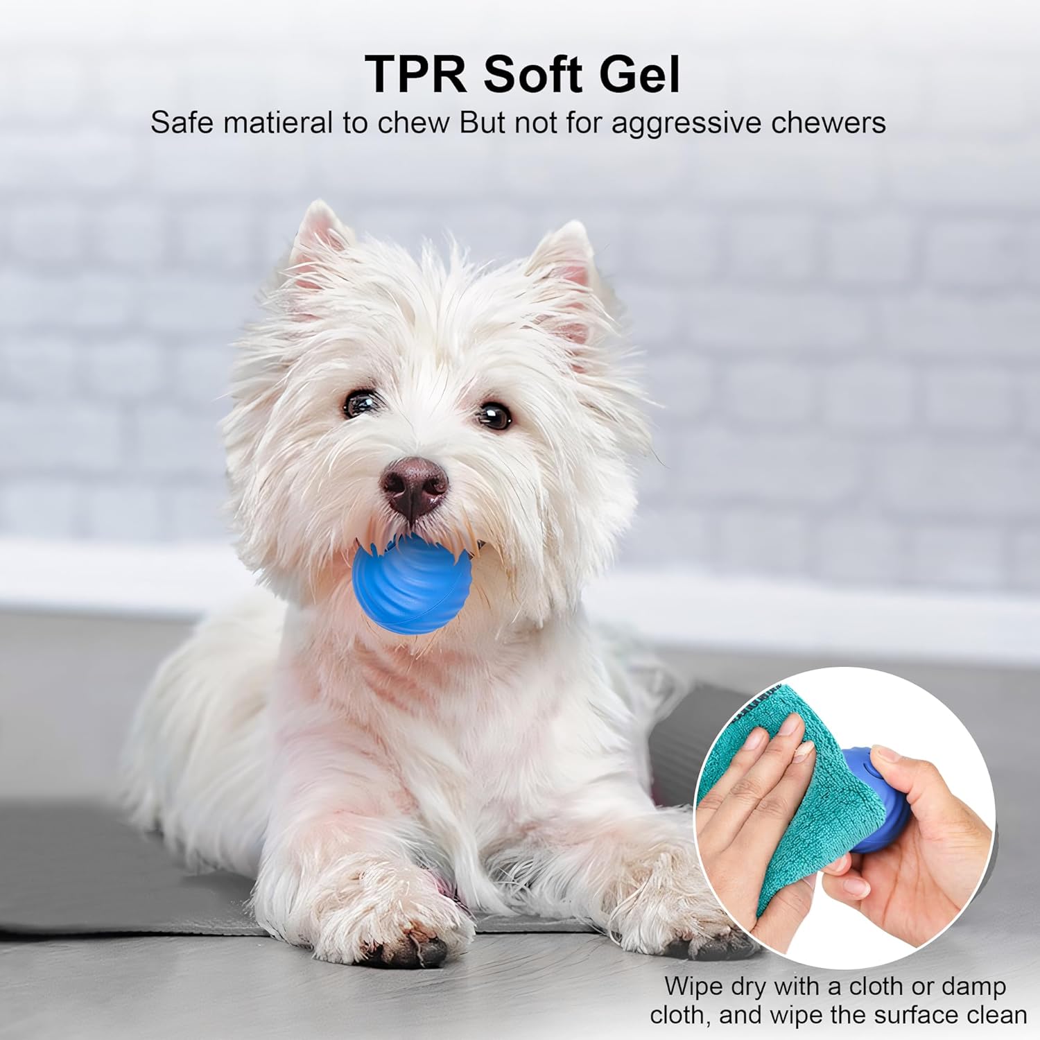 Smart Interactive Dog Toy Ball, Active Rolling Wicked Ball with Automatic Bouncing and Rotating for Puppy/Small Dogs Durable, Chewable, USB Recharger and Fun Gift Toy to Dog 2.2inch
