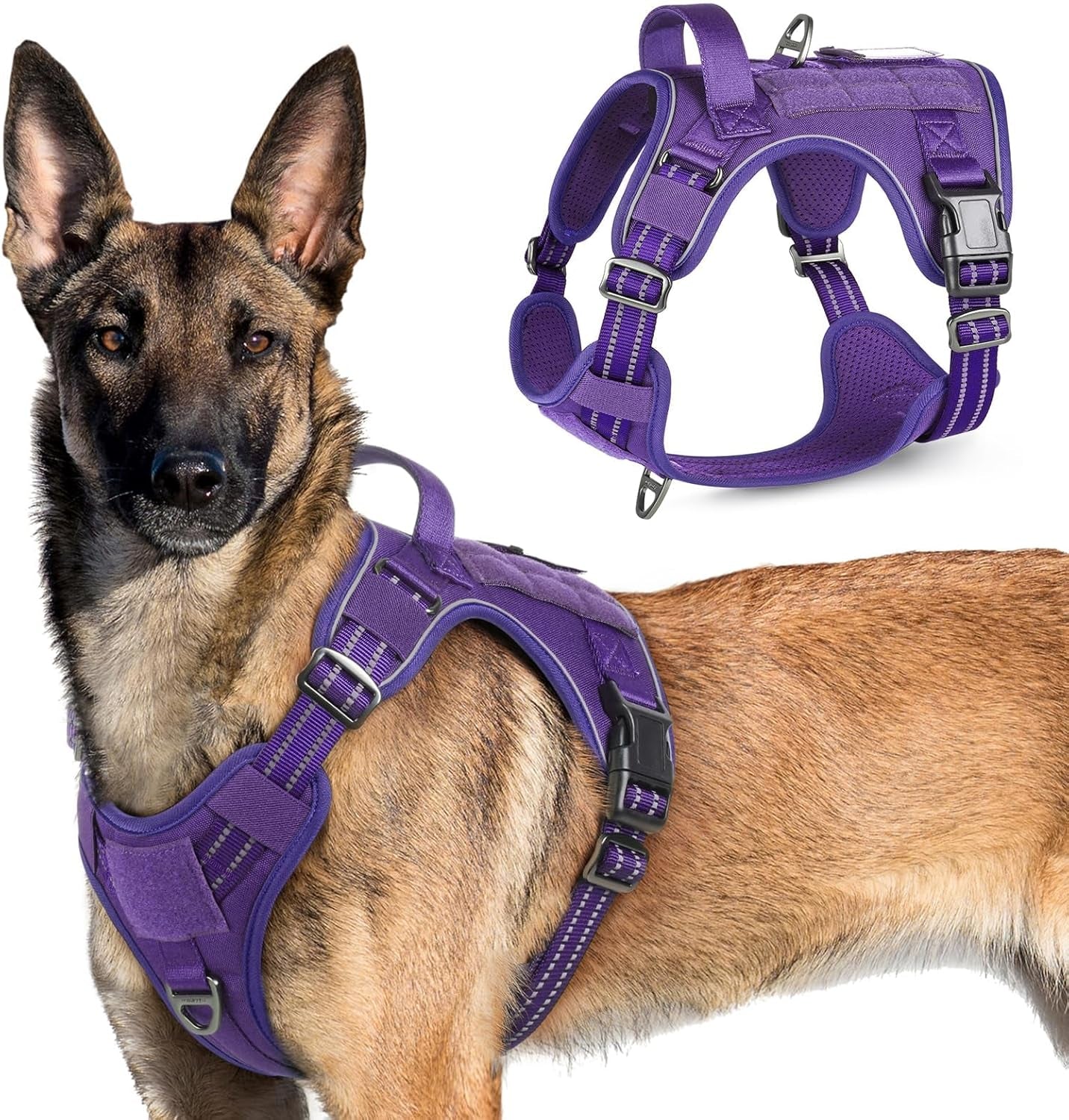 No-Pull Tactical Dog Harness MOLLE Vest for Medium & Large Dogs