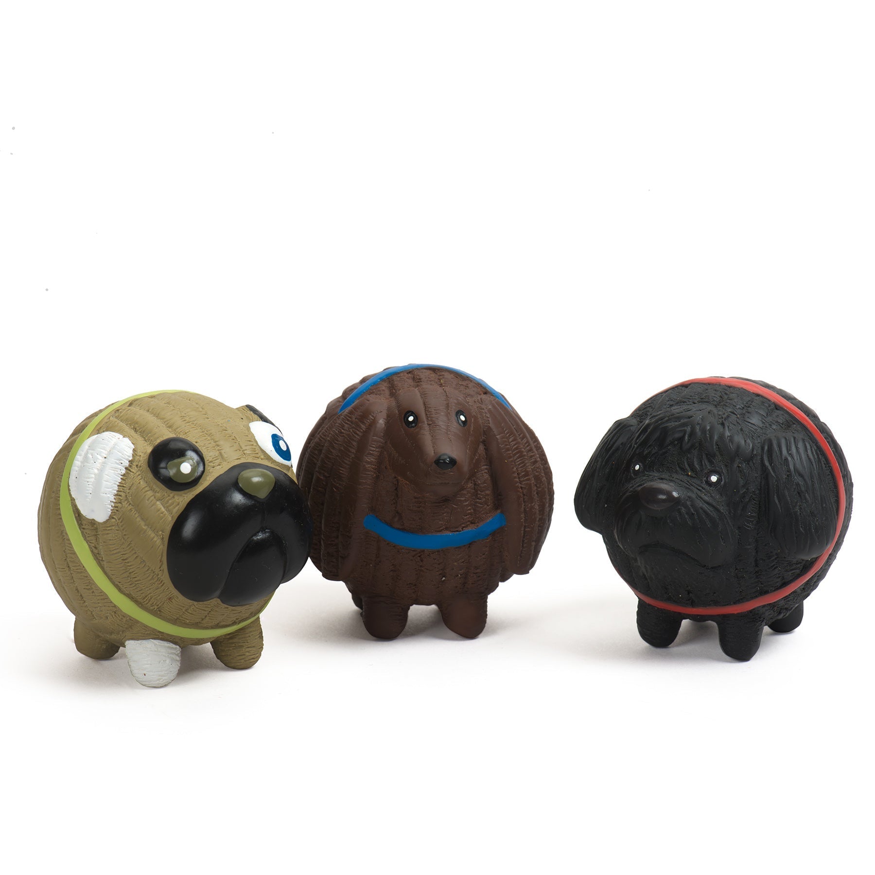 Assorted Ruff-Tex® HuggleMutt Latex Balls Dog Toys, 3 Pack, Small