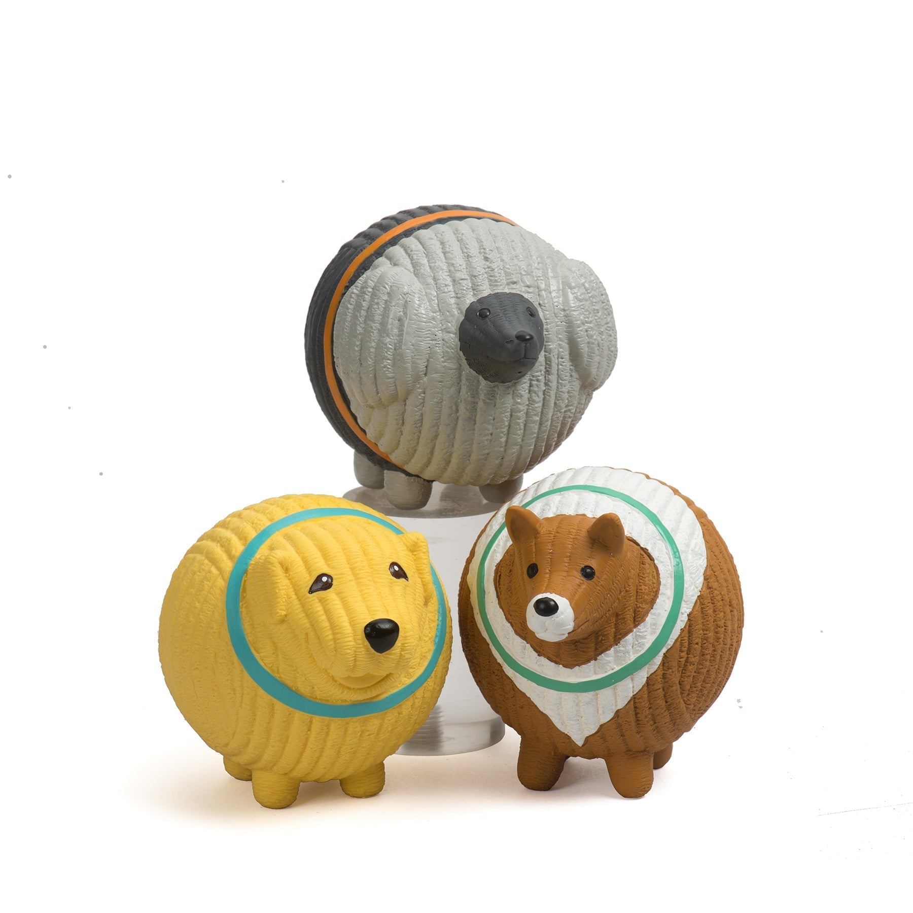 Assorted Ruff-Tex® HuggleMutt Latex Balls Dog Toys, 3 Pack, Large