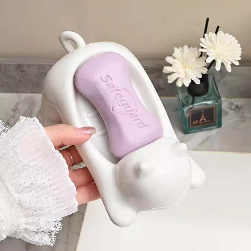 Pet Cat Drainage Bathroom Accessories Soap Anti Slip Dish