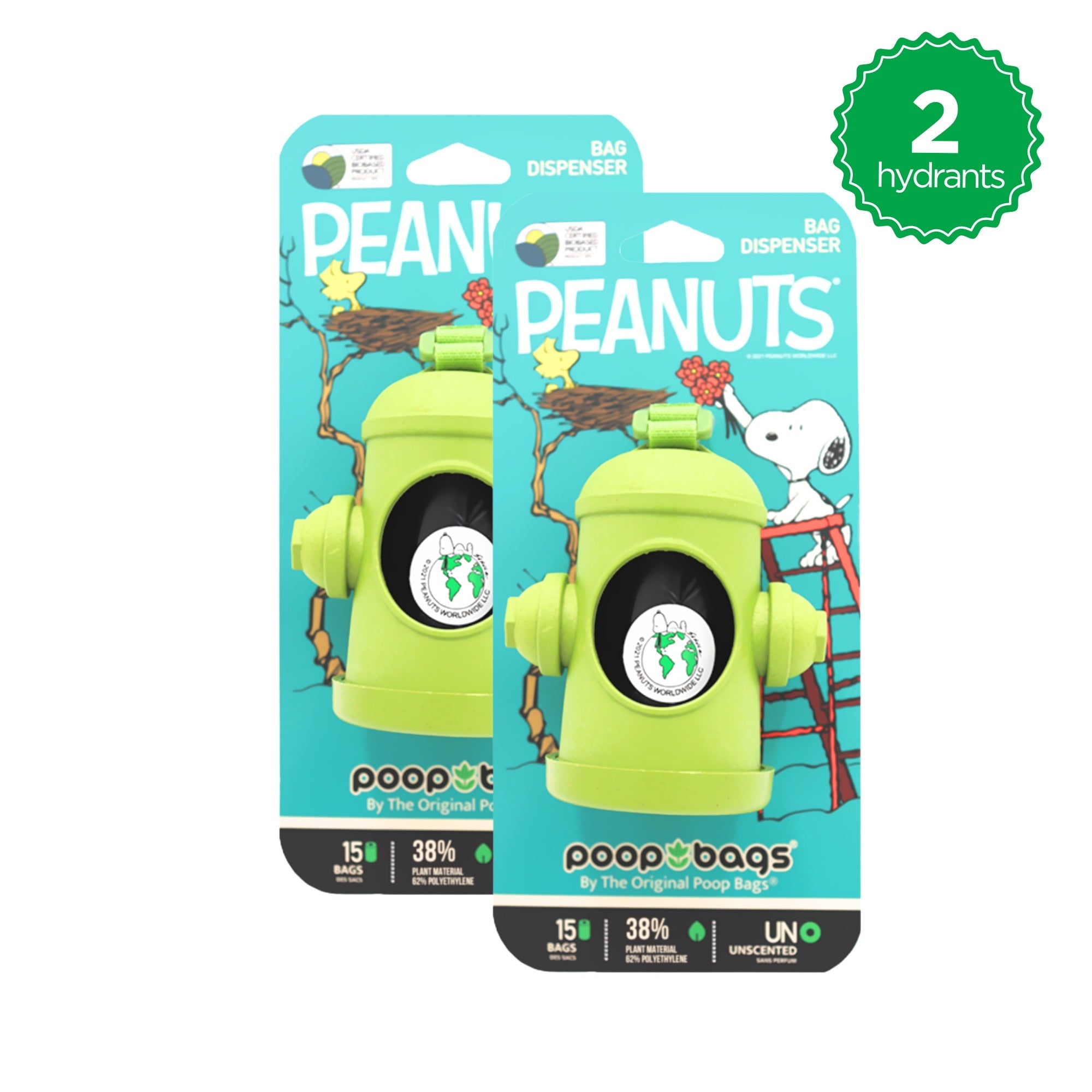 Snoopy® Hydrant Dispenser + Leash Roll Poop Bags