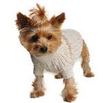 Combed Cotton Cable Knit Dog Sweater - Oatmeal