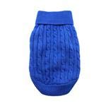 Combed Cotton Cable Knit Dog Sweater - Riverside Blue