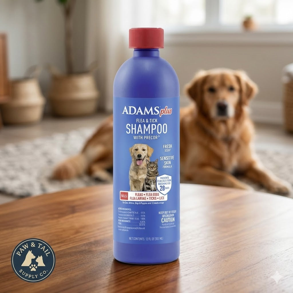 Adams Plus Flea & Tick Shampoo with Precor IGR for Dogs & Cats 12 oz.