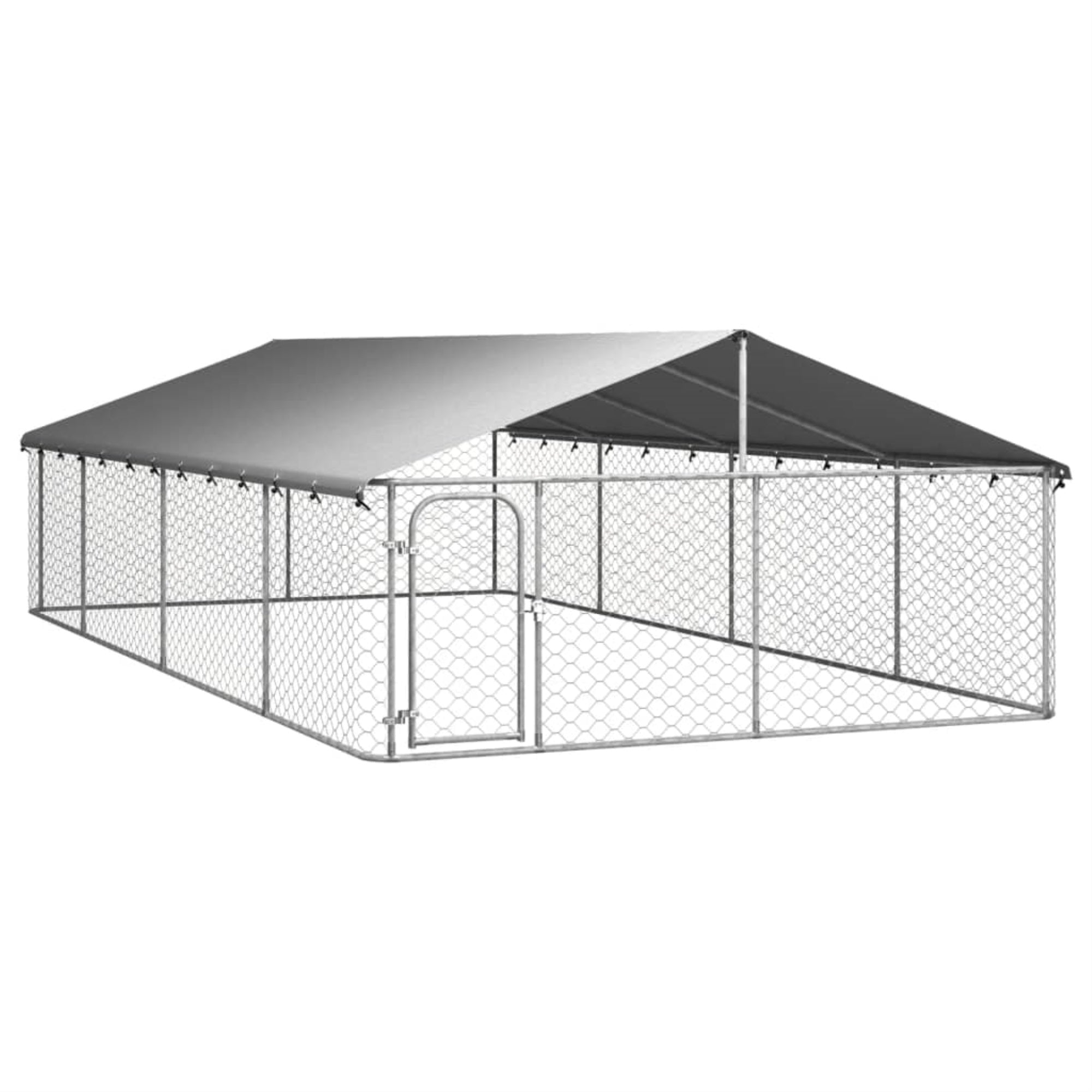 Vidaxl Outdoor Dog Kennel With Roof 236.2Inch X118.1Inch X59.1Inch 