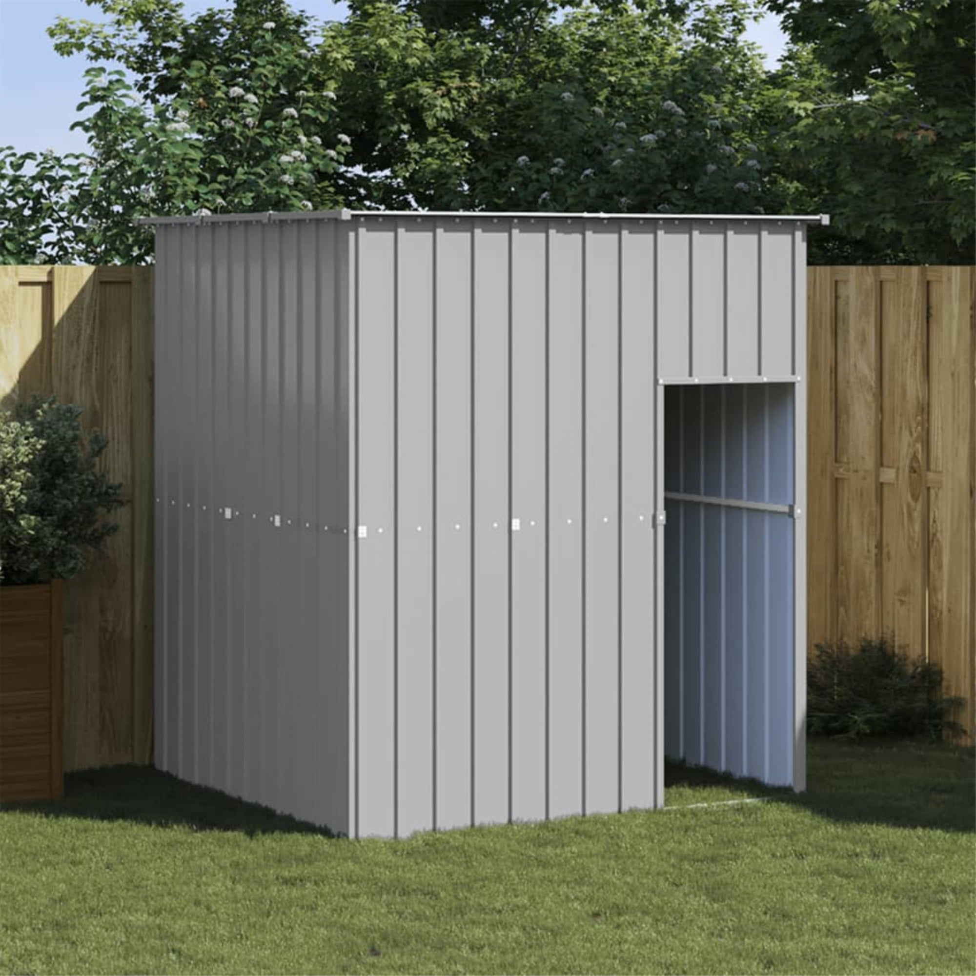 Vidaxl Dog House With Roof Light Gray 65Inch X60.2Inch X71.3Inch  Galvanized Steel