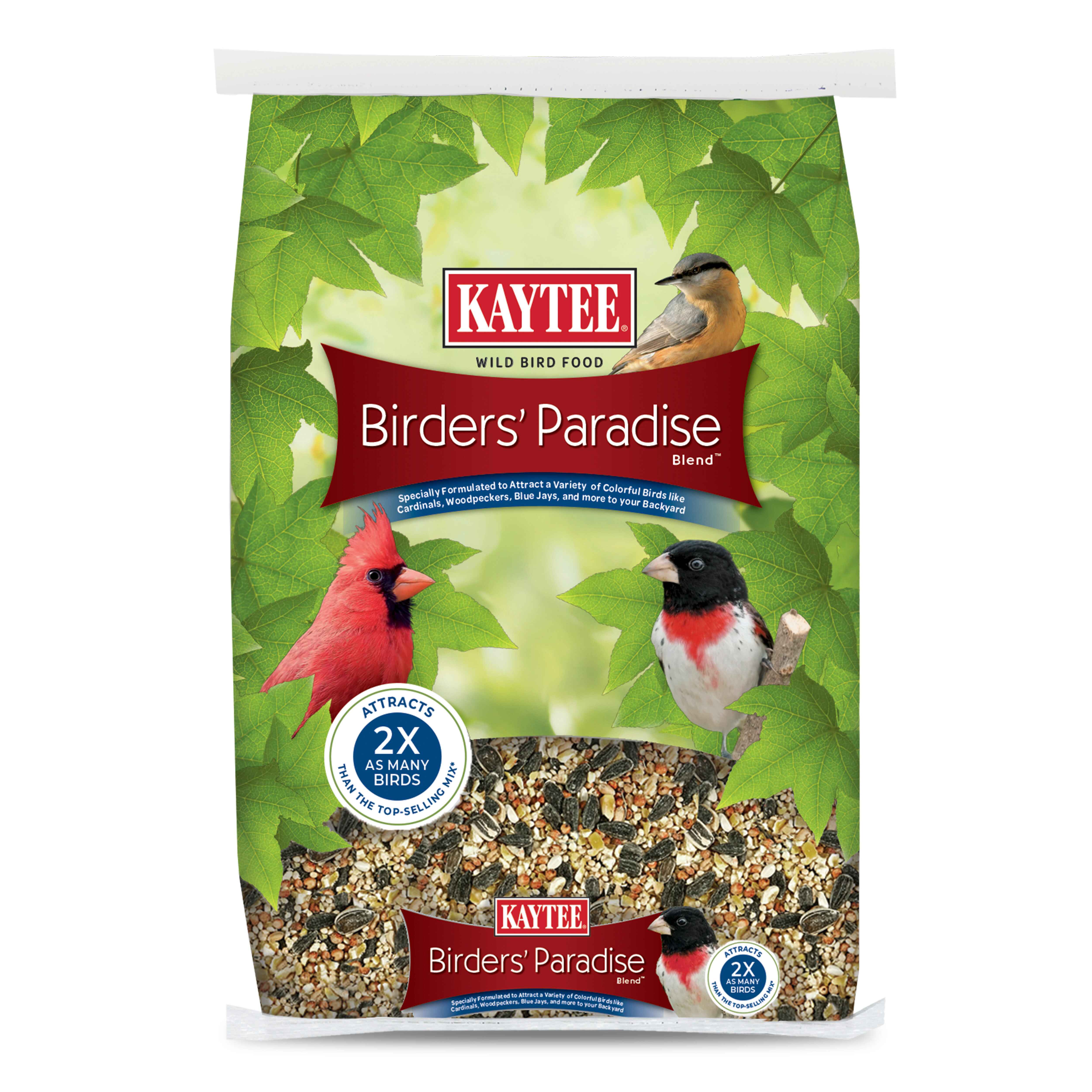 Kaytee Birders' Paradise Blend 20lb Wild Bird Seed for Cardinals, Finches & Songbirds