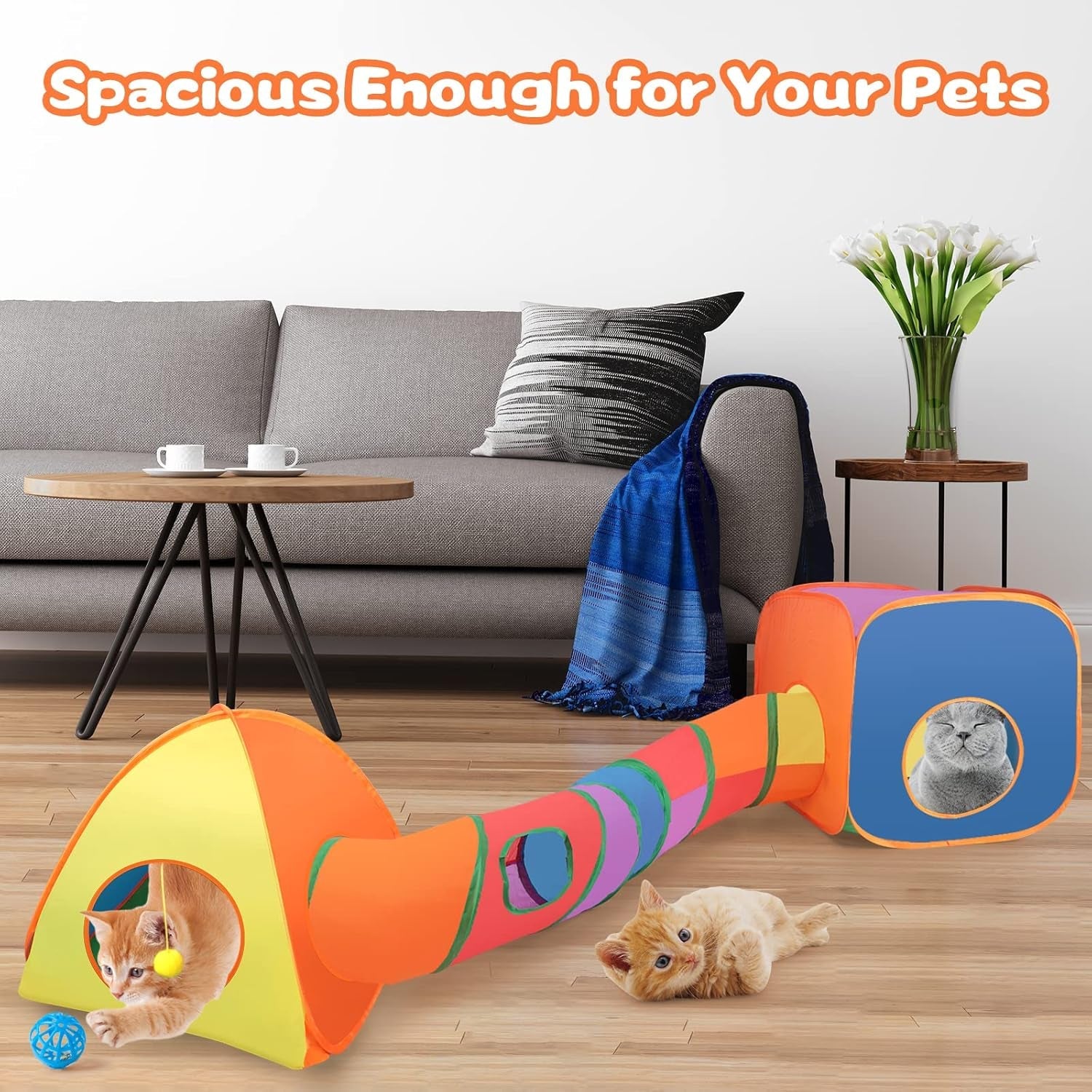 Rabbit Tunnel Toy Collapsible Play Tube Cube Set for Small Pets