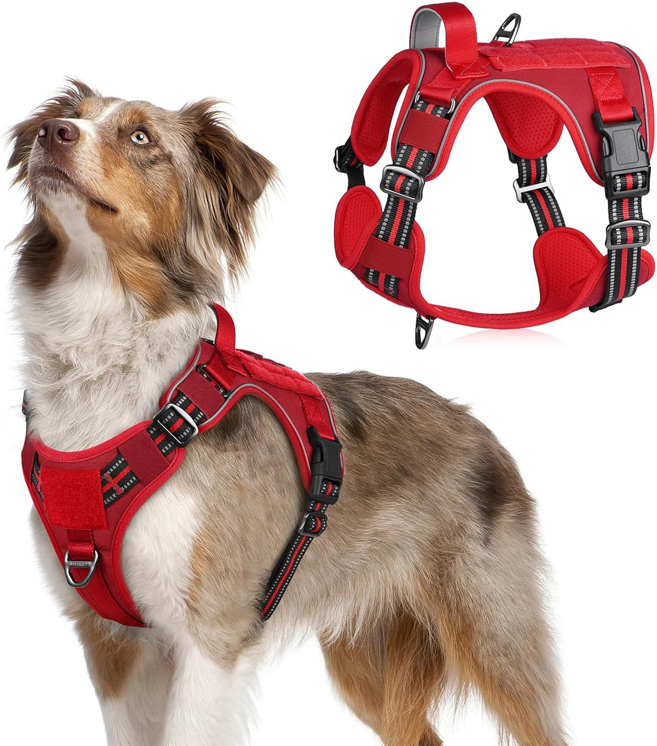 No-Pull Tactical Dog Harness MOLLE Vest for Medium & Large Dogs