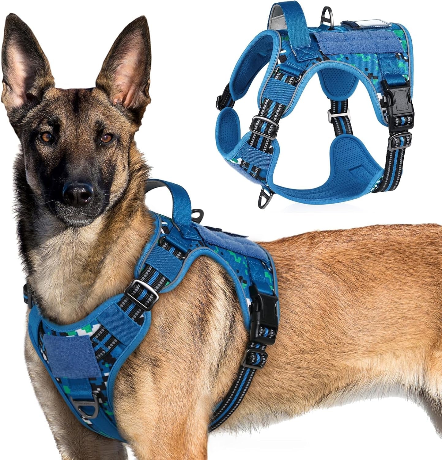 No-Pull Tactical Dog Harness MOLLE Vest for Medium & Large Dogs