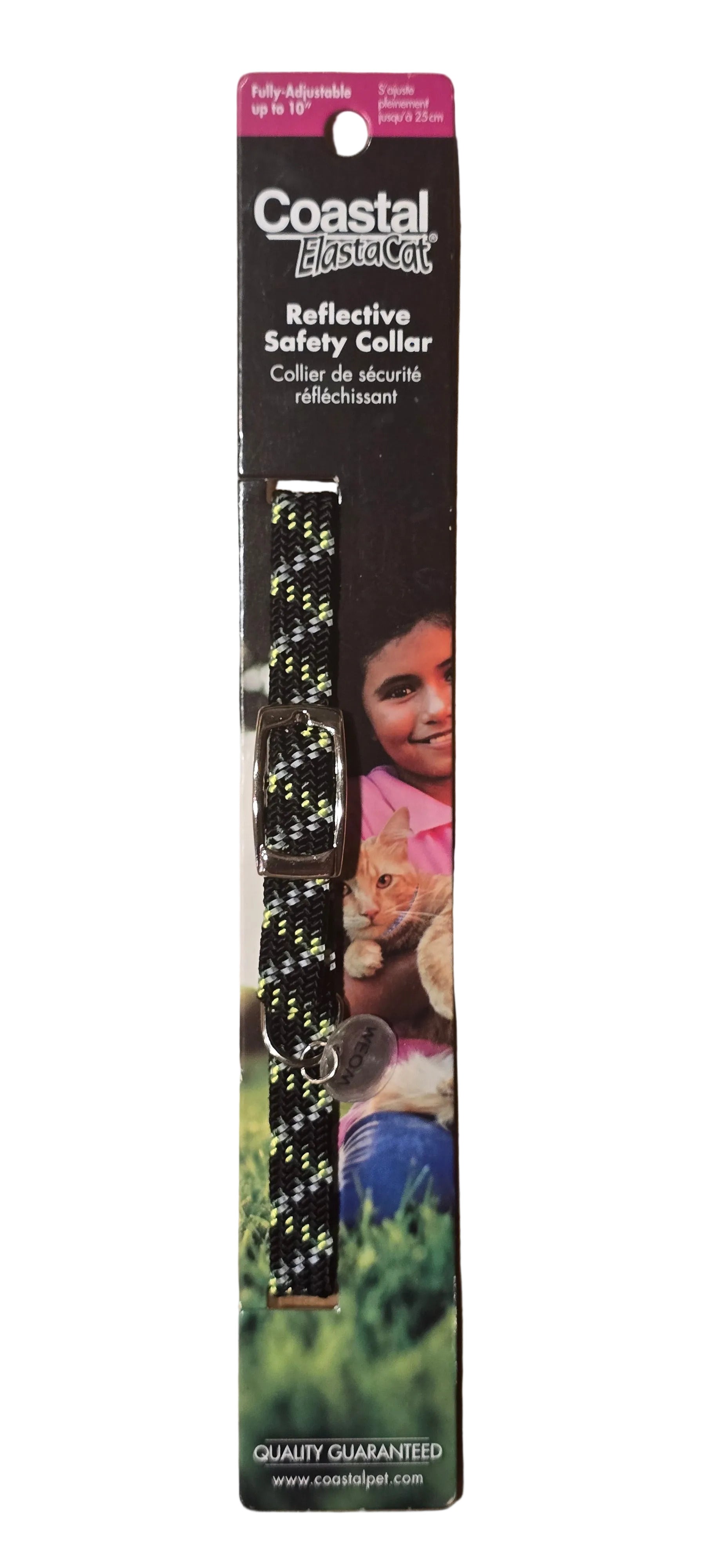 Costal Elasta Cat Reflective Breakaway Collar 10" green/black
