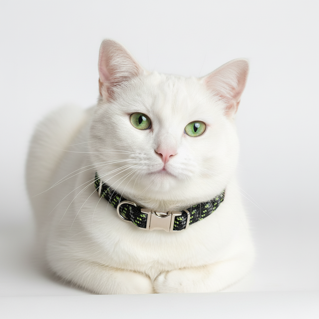 Costal Elasta Cat Reflective Breakaway Collar 10" green/black