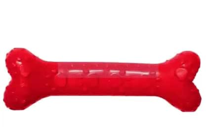 Woofy Durable NonToxic Rubber Hard Spiked Pet Chew Bone Toy Ideal For Teething, Chewing And Fetching Dogs & Puppies (Pack Of 1,