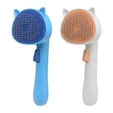 Kps Cat Pattern Pet Fur Remover | Pet Hair Comb | Cat Grooming Brush | Self Cleaning Slicker Brush | Shedding Brush | Cleaner Lo