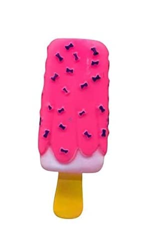 Dog Trust Dog Toy Bone Print Ice Cream Squeaky Toy | Soft NonToxic Latex | Perfect Play for Small to Medium Dogs & Puppy | Fetc