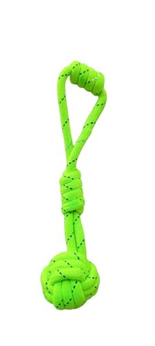 Dog Trust Big Handle Ball Knotted Cotton Rope Toys For Teeth Cleaning And Chewing, Small & Medium Dog/Cat/Puppy (Multicolour).