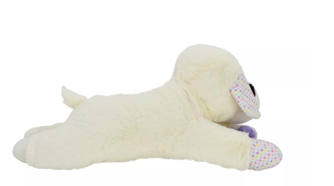 Multipet Jumbo Spring Flower Lamb Chop with Polka Dot Ears and Paws Plush Squeaker Dog Toy - 24