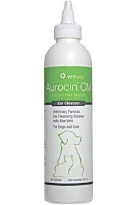Vet One Aurocin CM Ear Cleanser with Aloe, Cucumber Melon Scent, 8 oz, Model FNOTI003008MW