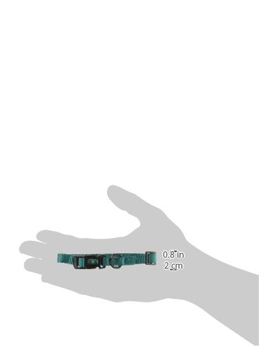 Hamilton Adjustable Nylon Dog Collar, Teal, 3/8'' x 7-12''