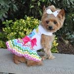 Doggie Design Ice Cream Cart Dress W/Matching Leash (Small)