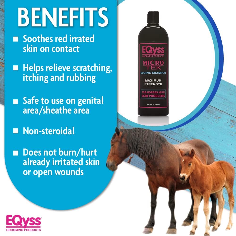 EQyss Micro-Tek Medicated Shampoo for Horses 32oz. Itch Relief Horse Grooming