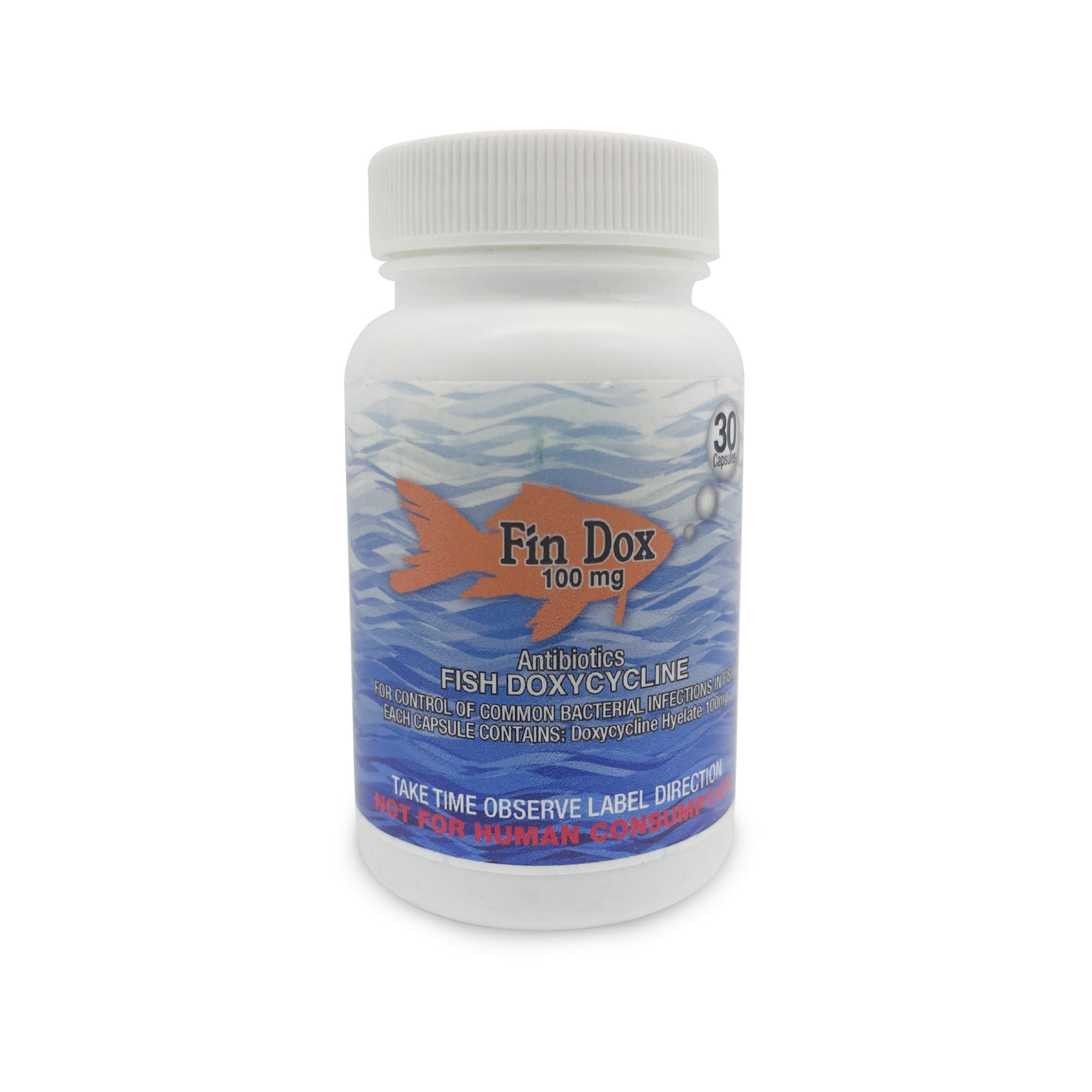 Fish Dox 100mg Capsules for Aquarium Fish – 30 Count – Water Care Support