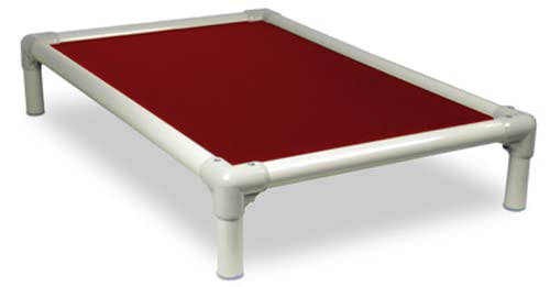 Kuranda Chewproof Bed - Almond PVC - 40 x 25 - Cordura Nylon - Burgundy