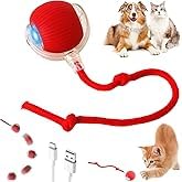 Tswcbyylb Chewy Viral Rolling Ball, 360 Smart Automatic Interactive Rolling Dog Ball (Red)