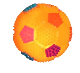 Rvpaws Led Whistle Squeaky Squeaker Sound Ball Puppy Dog Cat Pet Chew Playing Rubber Ball Toy 1 Pieces (Color May Very)