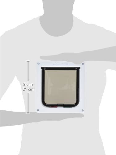 Cat Mate 4-Way-Locking Cat Flap With Door Liner To 50Mm (2 Inches), Easy Installation In Upvc Doors, Walls, And Wooden Doors - White