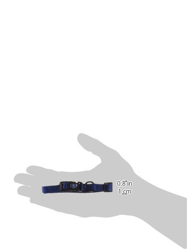 Hamilton Adjustable Nylon Dog Collar, Navy Blue, 3/8'' x 7-12''