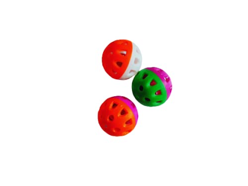 Sn Aquatic  Interactive Bell Ball For Birds Cats Parrots (Pack Of 3)