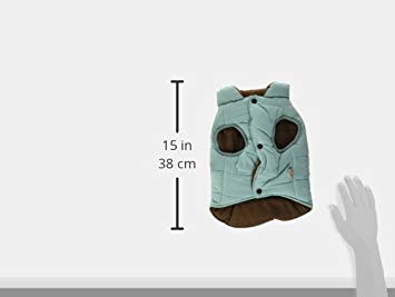 TOUCHDOG 'Waggin Swag' Fashion Designer Reversible 3M Insulated Pet Dog Coat Jacket, Small, Blue / Brown