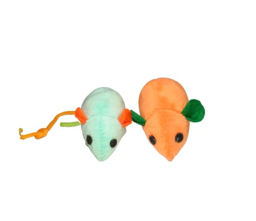 Pet Believe Cat Mouse Toy Stuffed 2Pcs Novelty Biteproof Pet Catnip Toy Kitten Interactive Toy Chewing Biting Hunting Chasing Ac