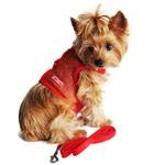 DOGGIE DESIGN Cool Mesh Dog Harness - Medium, Solid Red, Durable Mesh Material