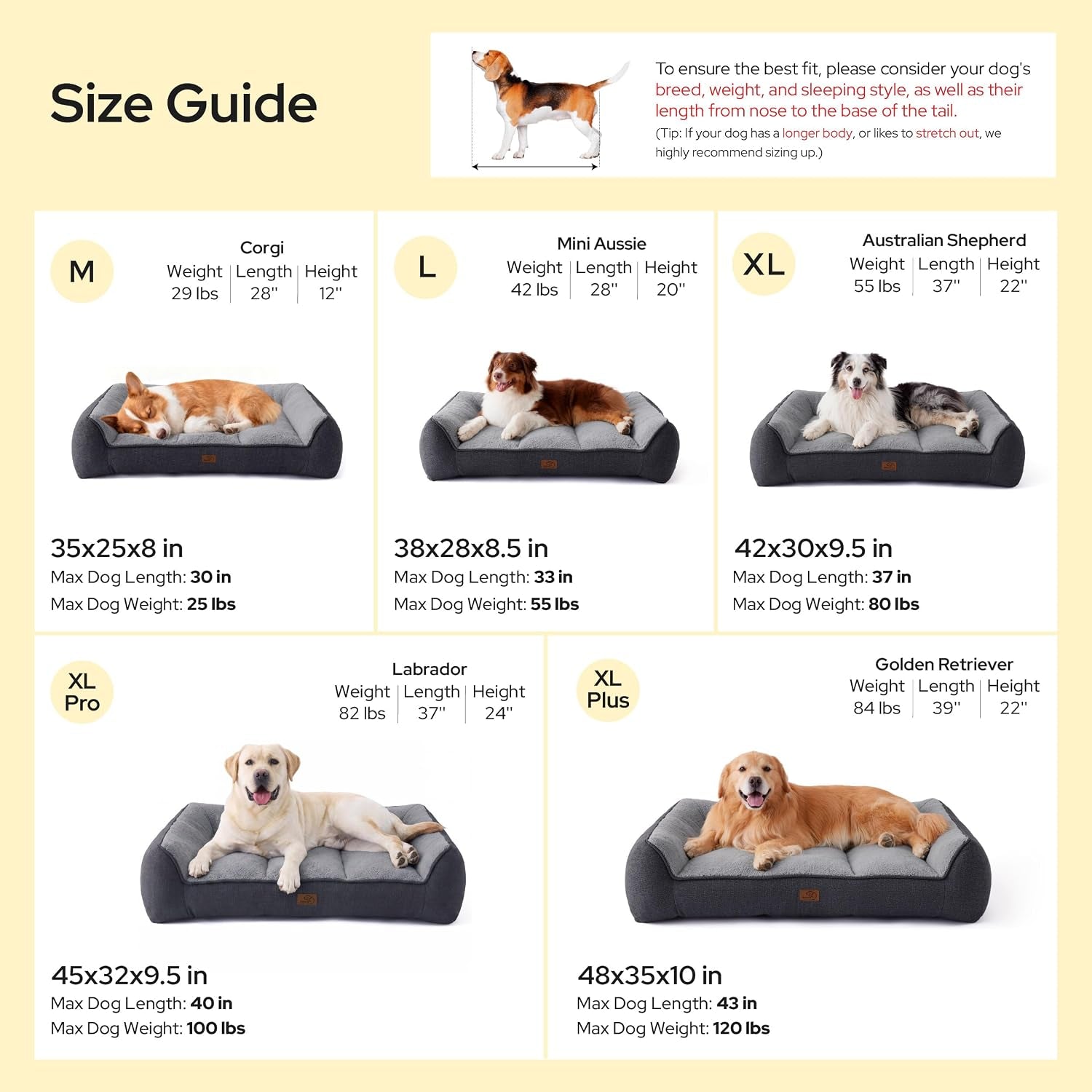 Bedsure Supportmax Orthopedic Dog Bed – Extra-Thick Bolster Sofa