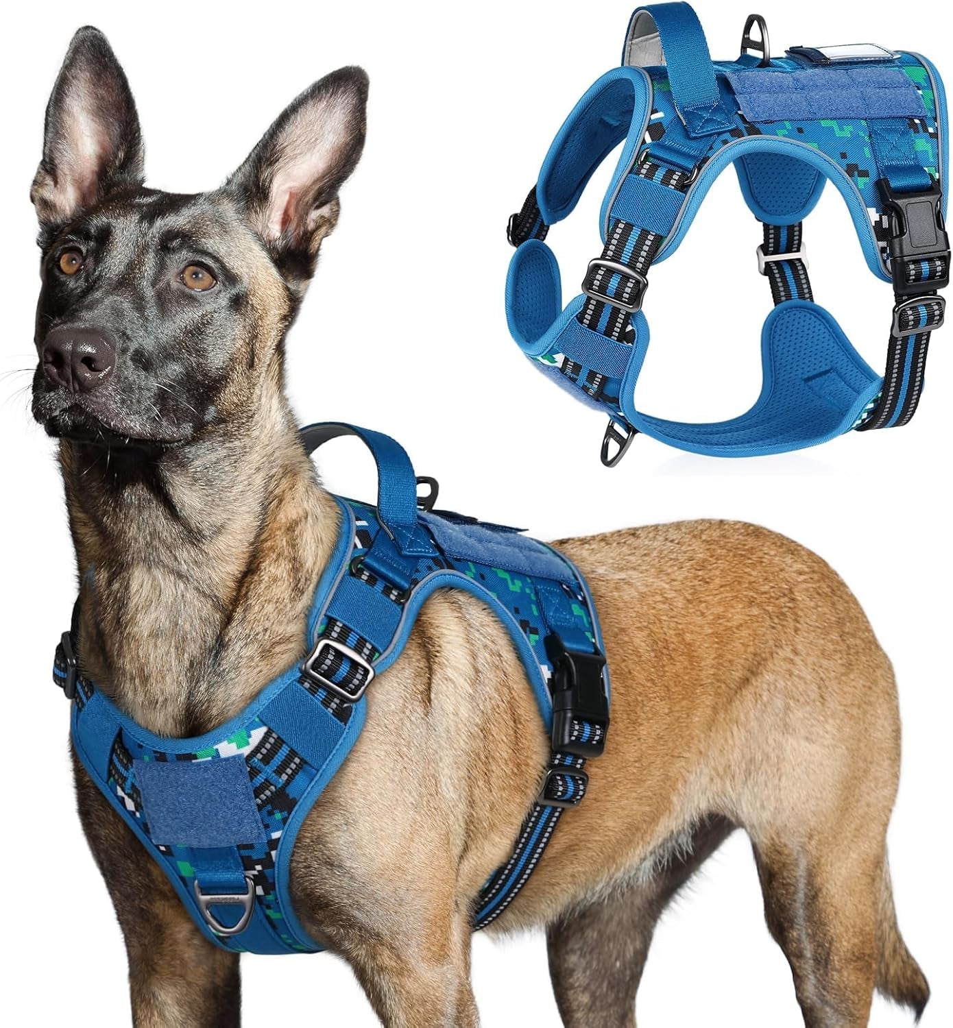 No-Pull Tactical Dog Harness MOLLE Vest for Medium & Large Dogs