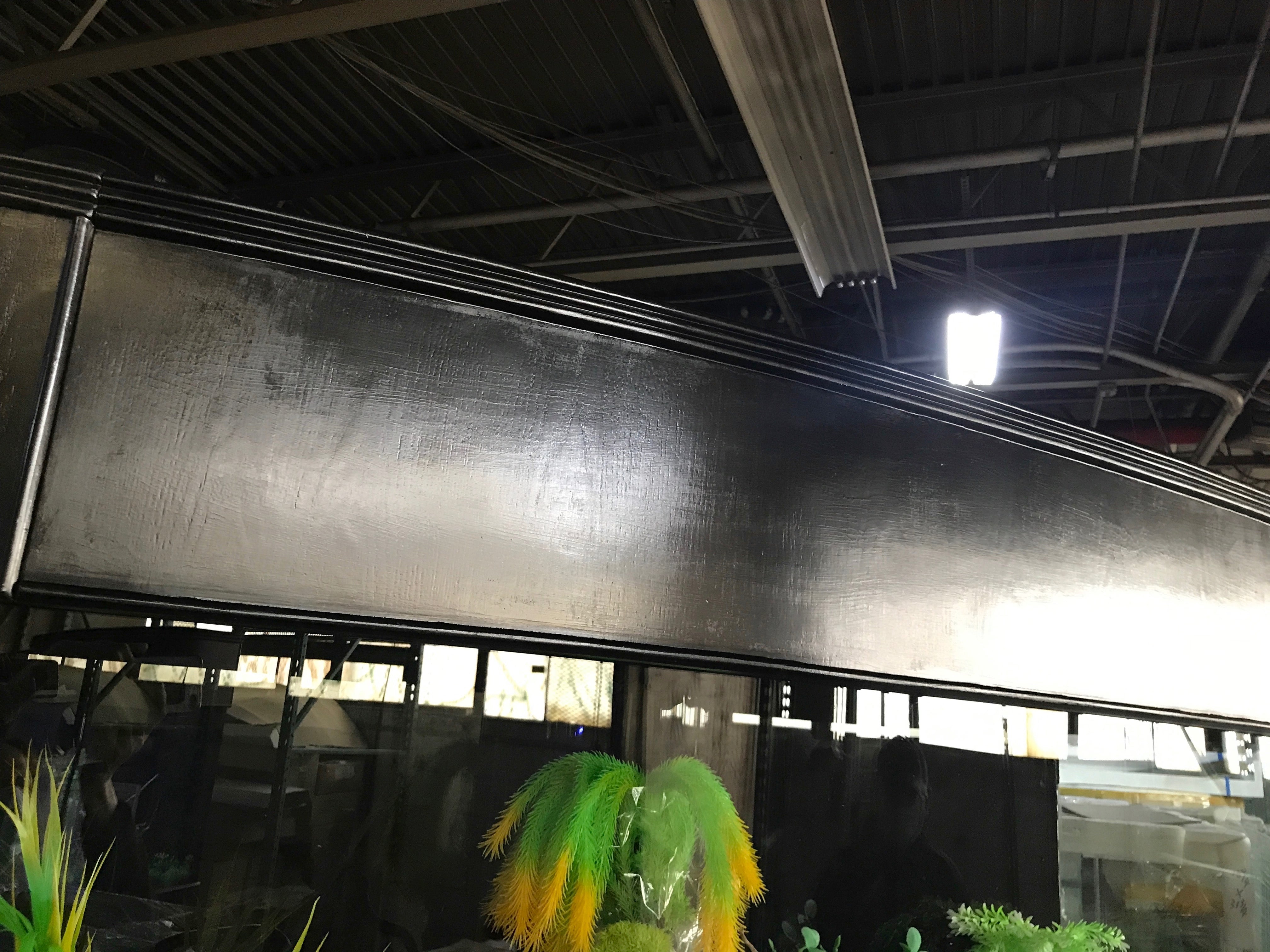 SLEEK 215 Gallon Seamless Glass Bowfront Reef-Ready Aquarium in Black Real Wood Furniture