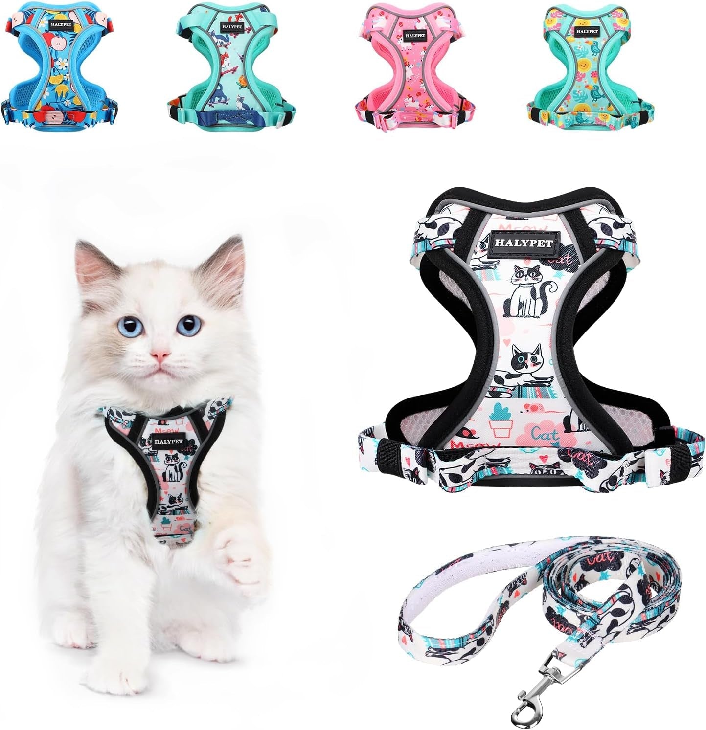 Cat Harness and Leash Set Escape Proof Reflective Adjustable Vest