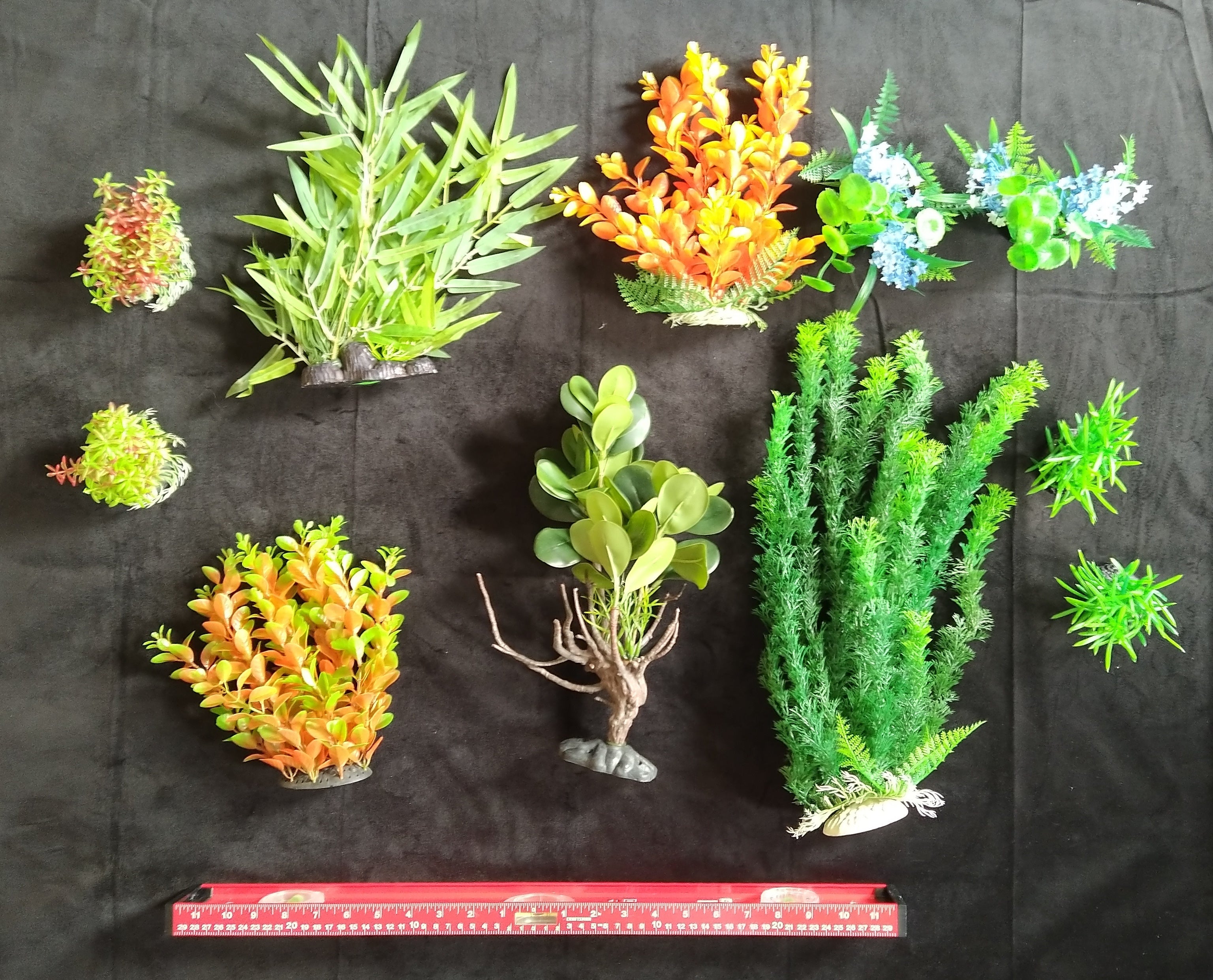Premium Artificial Aquarium Plant Package for Fish Tank, Small Garden