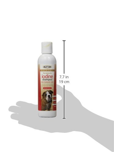 Durvet Naturals Iodine Shampoo - 8 Ounce - Gentle Cleansing for Pets - Model 011 51106 - Red Color