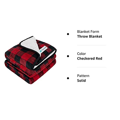 Petami Waterproof Dog Blanket For Medium Large Dogs, Pee Proof Pet Blanket For Bed Couch, Reversible Water Proof Blanket For Puppy Indoor Cat, Soft Dog Pee Crate Cover Washable, 60X80 Checkered Red