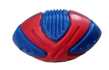 Rvpaws NonToxic Interactive Soft Latex Training Squeaky Cross Design Rugby Toy For Puppy And Dogs (Color May Vary)