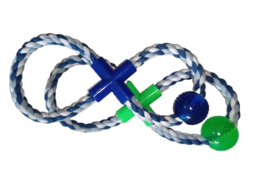 Dog Trust Chews Twister Rope Toy With Tennis Balls  Premium CottonPoly Tug Toy For Dogs  Interactive Dog Tug Toy  Rope Dog T