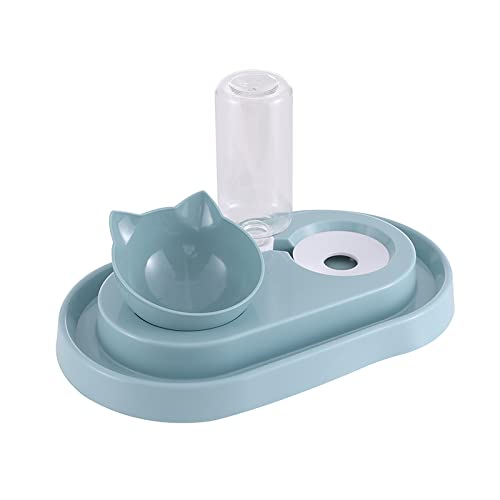 Kanakmall Automatic Water Refilling Pet Food Feeders Gravity Cat Double Bowls Dog Feeding Bowl With Water Dispenser