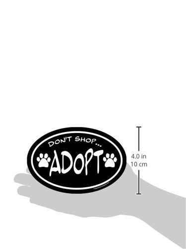 Imagine This 4-Inch By 6-Inch Car Magnet Social Issues Oval, Don'T Shop Adopt