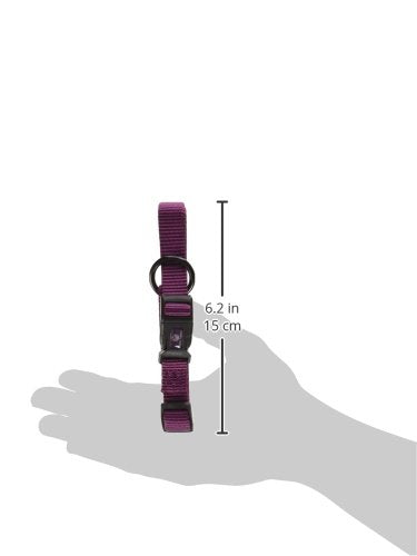Hamilton Adjustable Nylon Dog Collar, Wine, 5/8'' x 12-18''