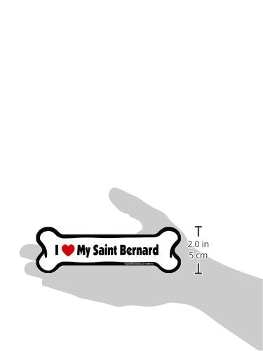 Imagine This Bone Car Magnet, I Love My St. Bernard, 2-Inch by 7-Inch