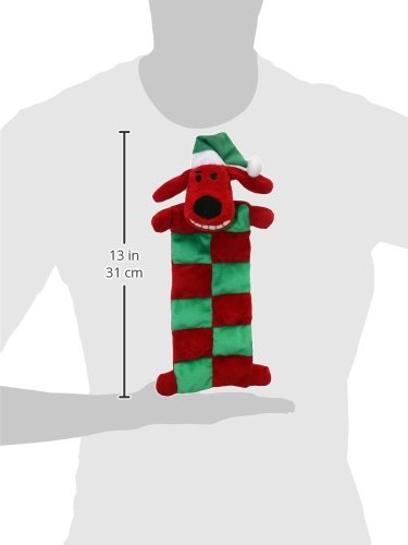 Multipet Loofa Holiday Squeaker Mat Dog Toy with Santa Hat, 12-Inch